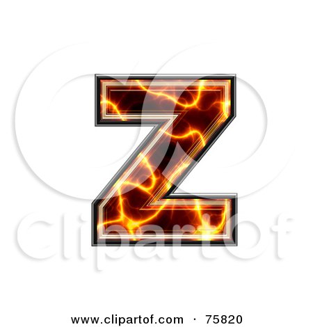 Royalty-Free (RF) Clipart Illustration of a Magma Symbol; Lowercase Letter z by chrisroll