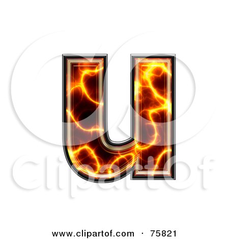 Royalty-Free (RF) Clipart Illustration of a Magma Symbol; Lowercase Letter u by chrisroll