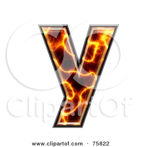 Royalty-Free (RF) Clipart Illustration of a Magma Symbol; Lowercase Letter y by chrisroll