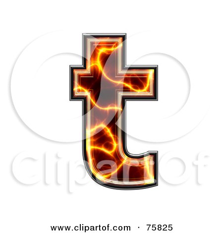 Royalty-Free (RF) Clipart Illustration of a Magma Symbol; Lowercase Letter t by chrisroll