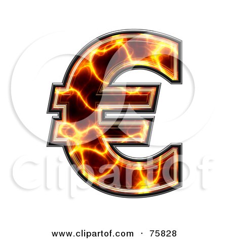 Royalty-Free (RF) Clipart Illustration of a Magma Symbol; Euro by chrisroll