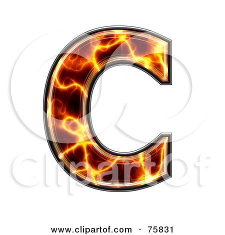 Royalty-Free (RF) Clipart Illustration of a Magma Symbol; Capital Letter C by chrisroll