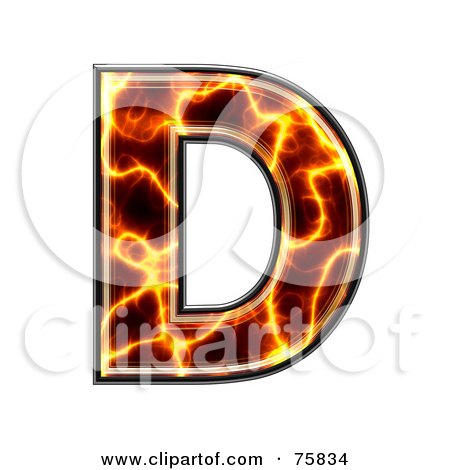 Royalty-Free (RF) Clipart Illustration of a Magma Symbol; Capital Letter D by chrisroll