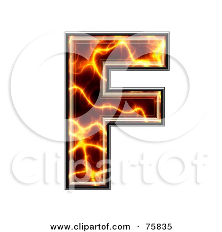 Royalty-Free (RF) Clipart Illustration of a Magma Symbol; Capital Letter F by chrisroll
