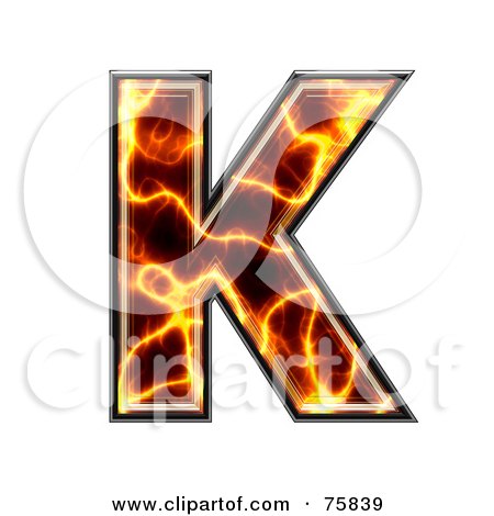 Royalty-Free (RF) Clipart Illustration of a Magma Symbol; Capital Letter K by chrisroll