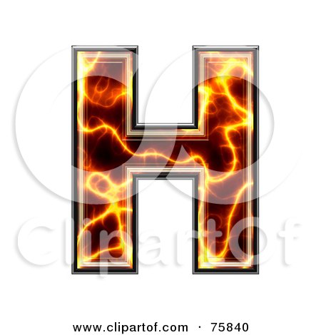 Royalty-Free (RF) Clipart Illustration of a Magma Symbol; Capital Letter H by chrisroll
