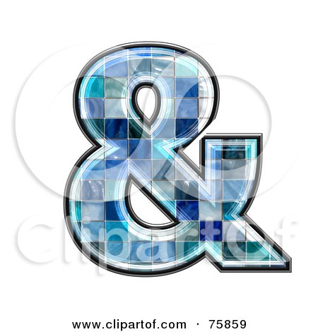 Royalty-Free (RF) Clipart Illustration of a Blue Tile Symbol; Ampersand by chrisroll