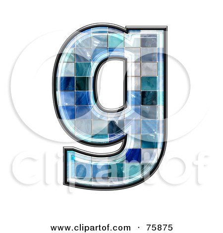Royalty-Free (RF) Clipart Illustration of a Blue Tile Symbol; Lowercase Letter g by chrisroll