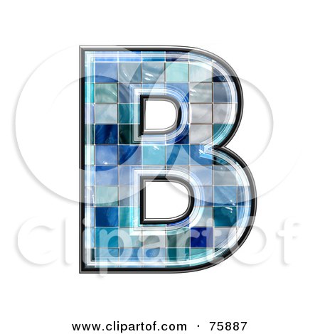 Royalty-Free (RF) Clipart Illustration of a Blue Tile Symbol; Capital Letter B by chrisroll