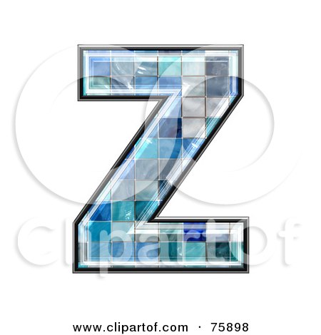Royalty-Free (RF) Clipart Illustration of a Blue Tile Symbol; Capital Letter Z by chrisroll