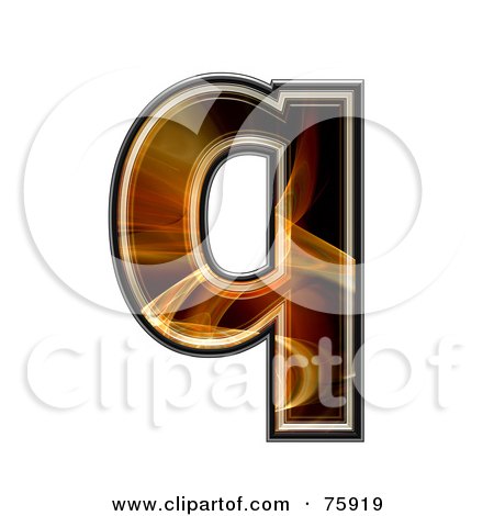 Royalty-Free (RF) Clipart Illustration of a Fractal Symbol; Lowercase Letter q by chrisroll