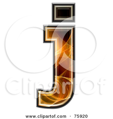 Royalty-Free (RF) Clipart Illustration of a Fractal Symbol; Lowercase Letter j by chrisroll