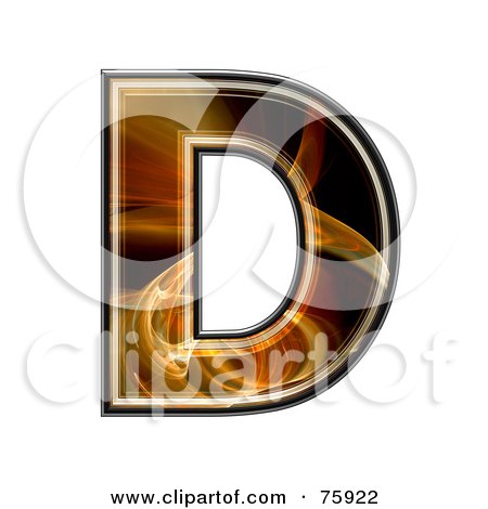 Royalty-Free (RF) Clipart Illustration of a Fractal Symbol; Capital Letter D by chrisroll