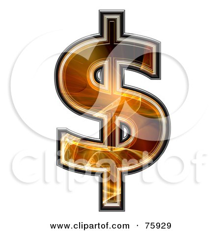 Royalty-Free (RF) Clipart Illustration of a Fractal Symbol; Dollar by chrisroll