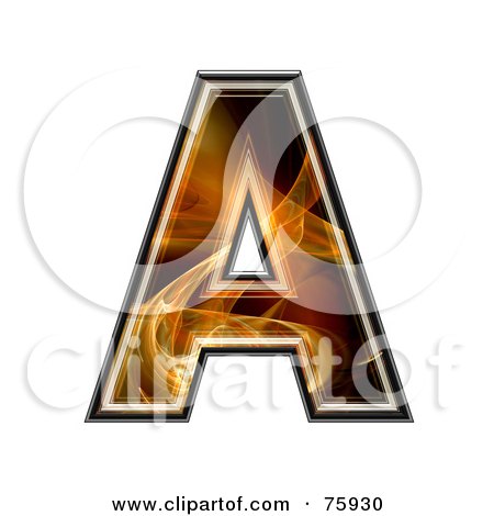 Royalty-Free (RF) Clipart Illustration of a Fractal Symbol; Capital Letter A by chrisroll