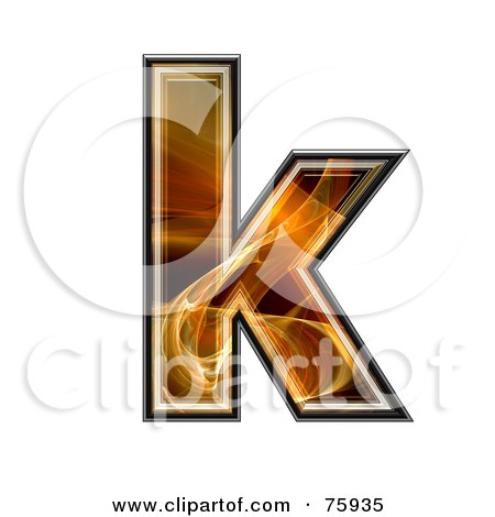 Royalty-Free (RF) Clipart Illustration of a Fractal Symbol; Lowercase Letter k by chrisroll