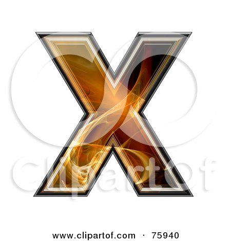 Royalty-Free (RF) Clipart Illustration of a Fractal Symbol; Capital Letter X by chrisroll