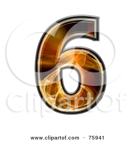Royalty-Free (RF) Clipart Illustration of a Fractal Symbol; Number 6 by chrisroll
