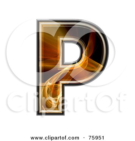 Royalty-Free (RF) Clipart Illustration of a Fractal Symbol; Capital Letter P by chrisroll