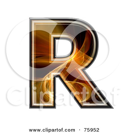 Royalty-Free (RF) Clipart Illustration of a Fractal Symbol; Capital Letter R by chrisroll