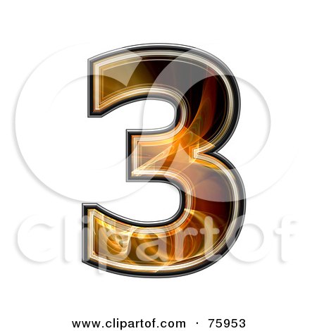 Royalty-Free (RF) Clipart Illustration of a Fractal Symbol; Number 3 by chrisroll