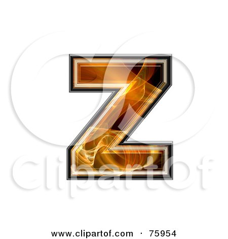 Royalty-Free (RF) Clipart Illustration of a Fractal Symbol; Lowercase Letter z by chrisroll