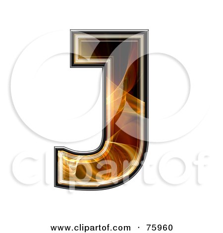 Royalty-Free (RF) Clipart Illustration of a Fractal Symbol; Capital Letter J by chrisroll
