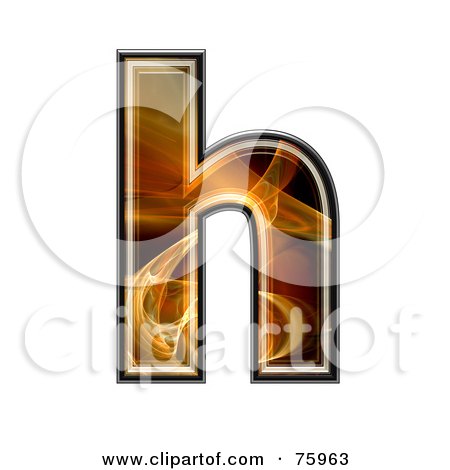 Royalty-Free (RF) Clipart Illustration of a Fractal Symbol; Lowercase Letter h by chrisroll