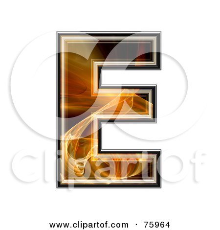 Royalty-Free (RF) Clipart Illustration of a Fractal Symbol; Capital Letter E by chrisroll