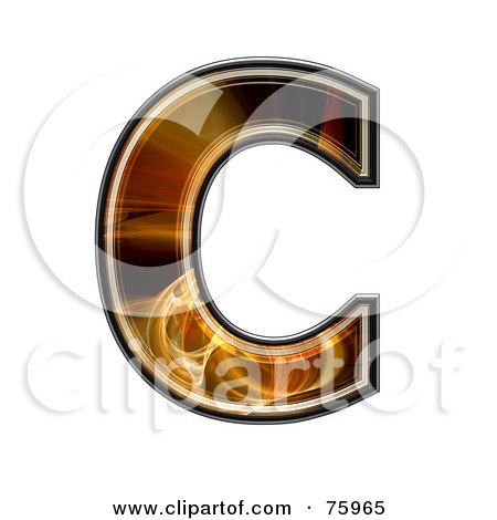 Royalty-Free (RF) Clipart Illustration of a Fractal Symbol; Capital Letter C by chrisroll
