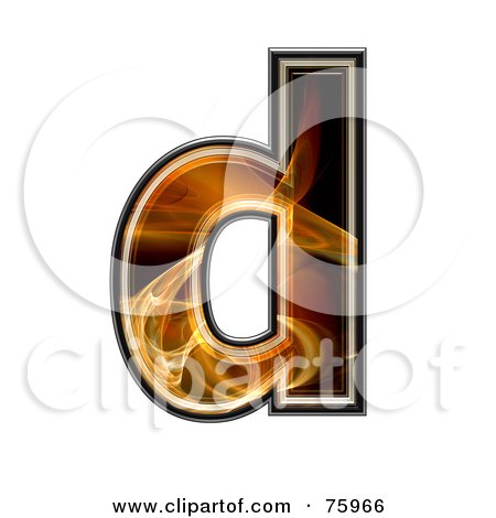 Royalty-Free (RF) Clipart Illustration of a Fractal Symbol; Lowercase Letter d by chrisroll