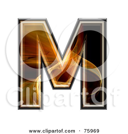 Royalty-Free (RF) Clipart Illustration of a Fractal Symbol; Capital Letter M by chrisroll
