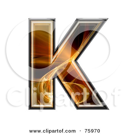 Royalty-Free (RF) Clipart Illustration of a Fractal Symbol; Capital Letter K by chrisroll