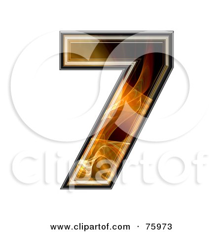 Royalty-Free (RF) Clipart Illustration of a Fractal Symbol; Number 7 by chrisroll