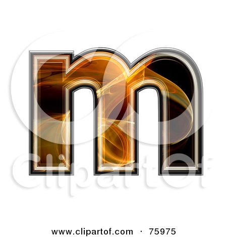 Royalty-Free (RF) Clipart Illustration of a Fractal Symbol; Lowercase Letter m by chrisroll
