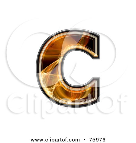 Royalty-Free (RF) Clipart Illustration of a Fractal Symbol; Lowercase Letter c by chrisroll