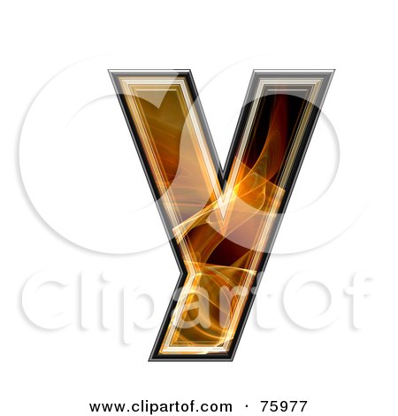Royalty-Free (RF) Clipart Illustration of a Fractal Symbol; Lowercase Letter y by chrisroll