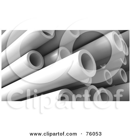 Royalty-Free (RF) Clipart Illustration of a Background Of 3d Plastic Pipes In A Pile by Tonis Pan