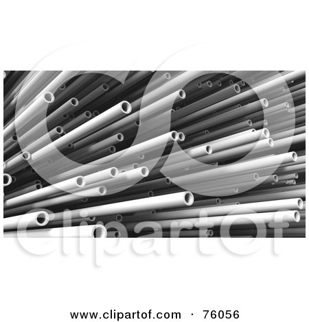 Royalty-Free (RF) Clipart Illustration of a Background Of 3d White Plastic Pipes In A Pile by Tonis Pan