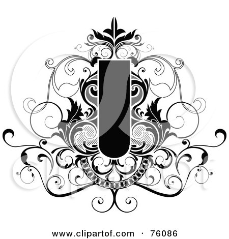Royalty-Free (RF) Clipart Illustration of a Decorative Black And White Vintage Styled Frame Text Box - Version 5 by OnFocusMedia