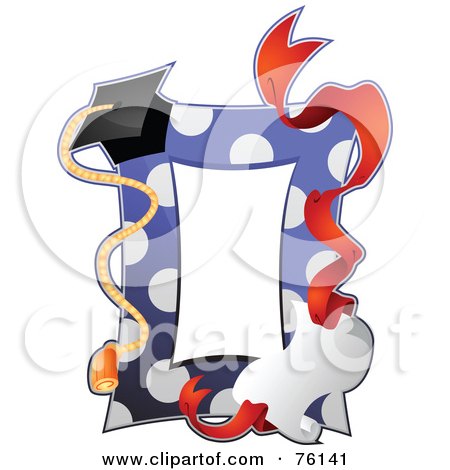 Royalty-Free (RF) Clipart Illustration of a Polka Dot Graduation Frame by BNP Design Studio