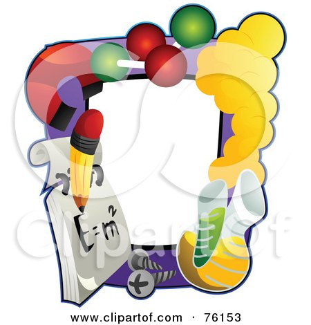 Royalty-Free (RF) Clipart Illustration of a School Science Frame by BNP Design Studio