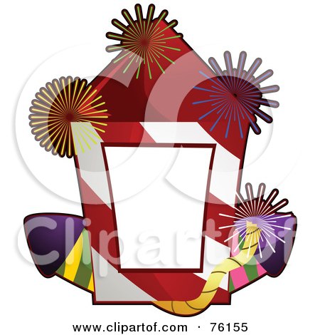 Royalty-Free (RF) Clipart Illustration of a New Year Fireworks Frame by BNP Design Studio