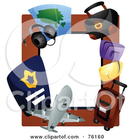 Royalty-Free (RF) Clipart Illustration of an Airline Travel Frame by BNP Design Studio