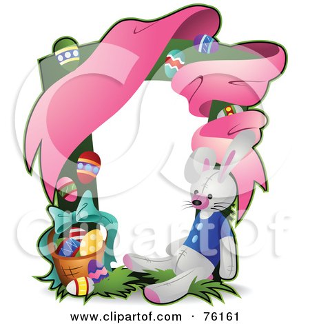 Royalty-Free (RF) Clipart Illustration of an Easter Holiday Frame by BNP Design Studio
