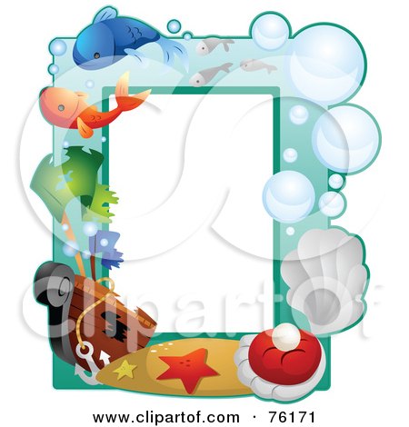 Royalty-Free (RF) Clipart Illustration of a Sea Underwater Frame by BNP Design Studio