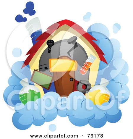 Royalty-Free (RF) Clipart Illustration of a Unique Science Home by BNP Design Studio