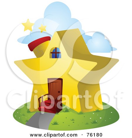 Royalty-Free (RF) Clipart Illustration of a Unique Star Home by BNP Design Studio