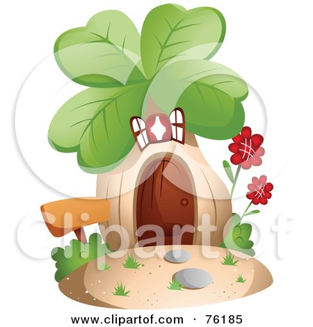 Royalty-Free (RF) Clipart Illustration of a Unique Clover Home by BNP Design Studio