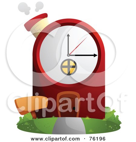 Royalty-Free (RF) Clipart Illustration of a Unique Clock Home by BNP Design Studio